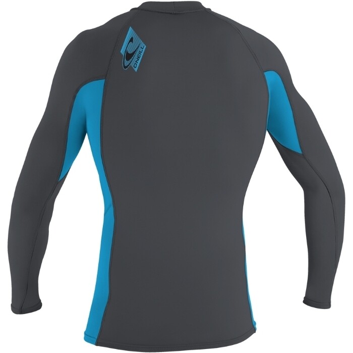 2024 O'Neill Youth Premium Skins Long Sleeve Rash Vest 4174 - Graphite / Sky